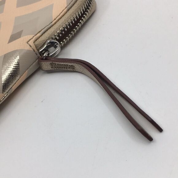Stella & Dot Capri Pouch Clutch Metallic Chevron Pattern Rose Gold - Picture 16 of 16